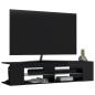 Mobile Porta TV con Luci LED Nero Lucido 135x39x30 cm Mobile Porta TV con Luci LED Nero Lucido 135x39x30 cm