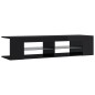 Mobile Porta TV con Luci LED Nero Lucido 135x39x30 cm Mobile Porta TV con Luci LED Nero Lucido 135x39x30 cm