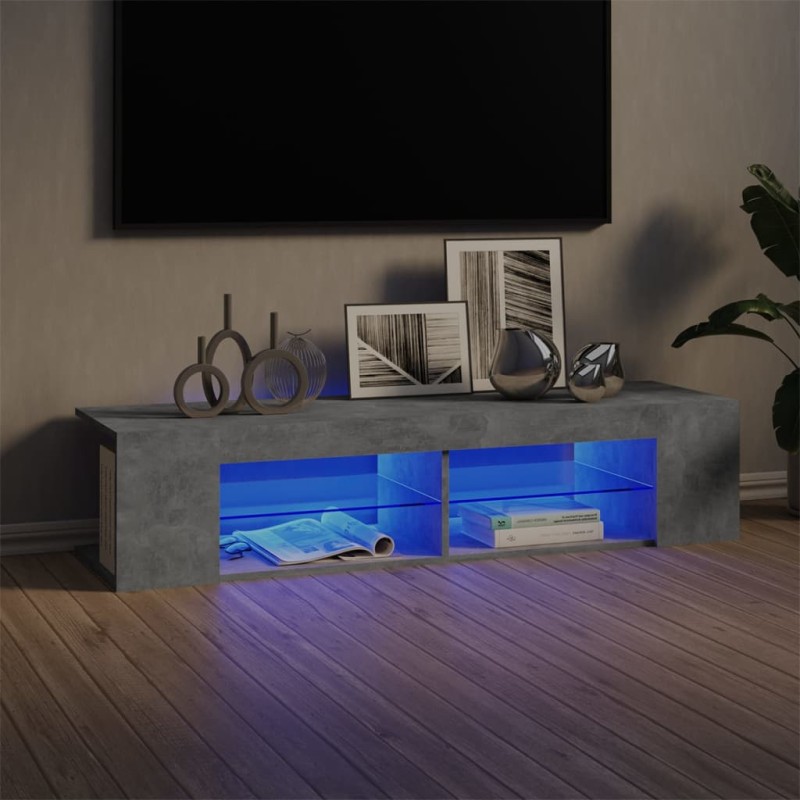 Mobile Porta TV con Luci LED Grigio Cemento 135x39x30 cm Mobile Porta TV con Luci LED Grigio Cemento 135x39x30 cm