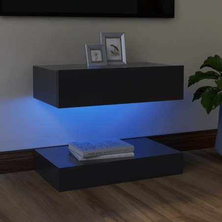 Mobile Porta TV con Luci LED Grigio 60x35 cm