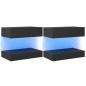 Mobili Porta TV con Luci LED 2 pz Grigi 60x35 cm Mobili Porta TV con Luci LED 2 pz Grigi 60x35 cm