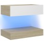 Mobile Porta TV con Luci LED Bianco e Sonoma 60x35 cm