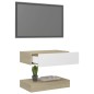 Mobile Porta TV con Luci LED Bianco e Sonoma 60x35 cm