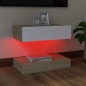 Mobile Porta TV con Luci LED Bianco e Sonoma 60x35 cm