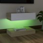 Mobile Porta TV con Luci LED Bianco e Sonoma 60x35 cm