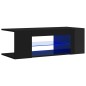 Mobile Porta TV con Luci LED Nero Lucido 90x39x30 cm Mobile Porta TV con Luci LED Nero Lucido 90x39x30 cm