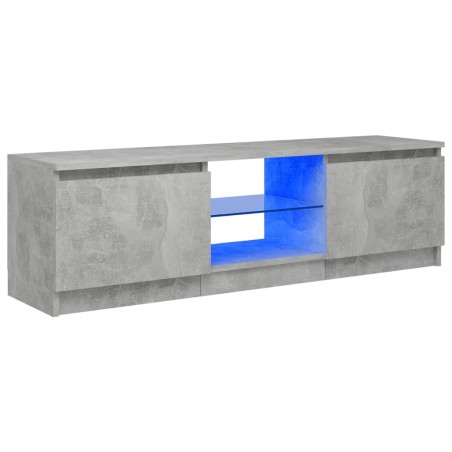 vidaXL Mobile Porta TV con Luci LED Grigio Cemento 120x30x35,5 cm