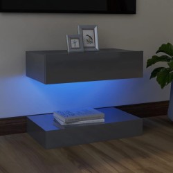 Mobile Porta TV con Luci LED Grigio Lucido 60x35 cm