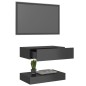 Mobile Porta TV con Luci LED Grigio Lucido 60x35 cm Mobile Porta TV con Luci LED Grigio Lucido 60x35 cm