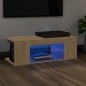 Mobile Porta TV con Luci LED Rovere Sonoma 90x39x30 cm Mobile Porta TV con Luci LED Rovere Sonoma 90x39x30 cm
