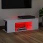 Mobile Porta TV con Luci LED Bianco Lucido 90x39x30 cm Mobile Porta TV con Luci LED Bianco Lucido 90x39x30 cm