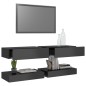 Mobili Porta TV con Luci LED 2 pz Grigio Lucido 60x35 cm Mobili Porta TV con Luci LED 2 pz Grigio Lucido 60x35 cm