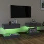 Mobili Porta TV con Luci LED 2 pz Grigio Lucido 60x35 cm Mobili Porta TV con Luci LED 2 pz Grigio Lucido 60x35 cm