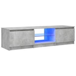 Mobile Porta TV con Luci LED Grigio Cemento 140x40x35,5 cm