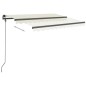 Tenda da Sole Retrattile Manuale con Pali 3x2,5 m Crema Tenda da Sole Retrattile Manuale con Pali 3x2,5 m Crema