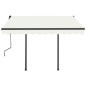 Tenda da Sole Retrattile Manuale con Pali 3x2,5 m Crema Tenda da Sole Retrattile Manuale con Pali 3x2,5 m Crema
