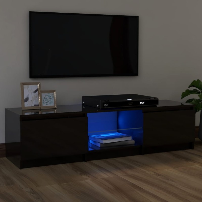 Mobile Porta TV con Luci LED Nero Lucido 120x30x35,5 cm Mobile Porta TV con Luci LED Nero Lucido 120x30x35,5 cm