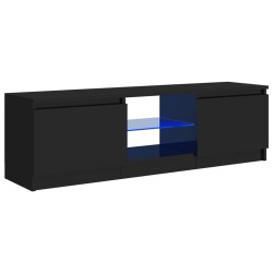 Mobile Porta TV con Luci LED Nero Lucido 120x30x35,5 cm