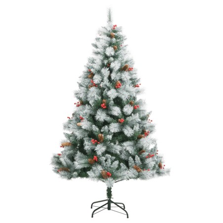 vidaXL Albero Natale Artificiale Incernierato con Pigne e Bacche 240cm