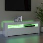 Mobile Porta TV con Luci LED Bianco Lucido 120x35x40 cm Mobile Porta TV con Luci LED Bianco Lucido 120x35x40 cm