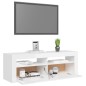 Mobile Porta TV con Luci LED Bianco Lucido 120x35x40 cm Mobile Porta TV con Luci LED Bianco Lucido 120x35x40 cm