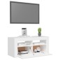 Mobile Porta TV con Luci LED Bianco 90x35x40 cm Mobile Porta TV con Luci LED Bianco 90x35x40 cm
