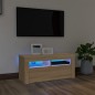 Mobile Porta TV con Luci LED Rovere Sonoma 90x35x40 cm Mobile Porta TV con Luci LED Rovere Sonoma 90x35x40 cm