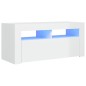 Mobile Porta TV con Luci LED Bianco Lucido 90x35x40 cm Mobile Porta TV con Luci LED Bianco Lucido 90x35x40 cm