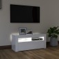 Mobile Porta TV con Luci LED Bianco Lucido 90x35x40 cm Mobile Porta TV con Luci LED Bianco Lucido 90x35x40 cm