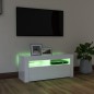 Mobile Porta TV con Luci LED Bianco Lucido 90x35x40 cm Mobile Porta TV con Luci LED Bianco Lucido 90x35x40 cm