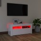 Mobile Porta TV con Luci LED Bianco Lucido 90x35x40 cm Mobile Porta TV con Luci LED Bianco Lucido 90x35x40 cm