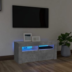 vidaXL Mobile Porta TV con Luci LED Grigio Cemento 90x35x40 cm