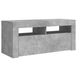 vidaXL Mobile Porta TV con Luci LED Grigio Cemento 90x35x40 cm