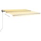 vidaXL Tenda da Sole Retrattile Manuale con Pali 4x3,5 m Gialla Bianca vidaXL Tenda da Sole Retrattile Manuale con Pali 4x3,5 m Gialla Bianca