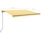 vidaXL Tenda da Sole Retrattile Manuale con Pali 4x3,5 m Gialla Bianca vidaXL Tenda da Sole Retrattile Manuale con Pali 4x3,5 m Gialla Bianca