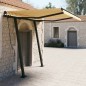Tenda da Sole Retrattile Manuale e Pali 3x2,5 m Gialla e Bianca Tenda da Sole Retrattile Manuale e Pali 3x2,5 m Gialla e Bianca