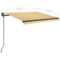 Tenda da Sole Retrattile Manuale e Pali 3x2,5 m Gialla e Bianca Tenda da Sole Retrattile Manuale e Pali 3x2,5 m Gialla e Bianca