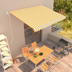 Tenda da Sole Retrattile Automatica 400x300 cm Gialla e Bianca