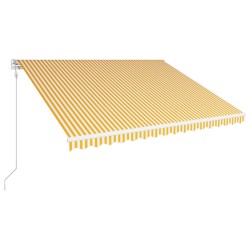 Tenda da Sole Retrattile Automatica 400x300 cm Gialla e Bianca