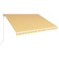 Tenda da Sole Retrattile Automatica 400x300 cm Gialla e Bianca Tenda da Sole Retrattile Automatica 400x300 cm Gialla e Bianca