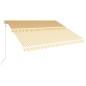 Tenda da Sole Retrattile Automatica 400x300 cm Gialla e Bianca Tenda da Sole Retrattile Automatica 400x300 cm Gialla e Bianca