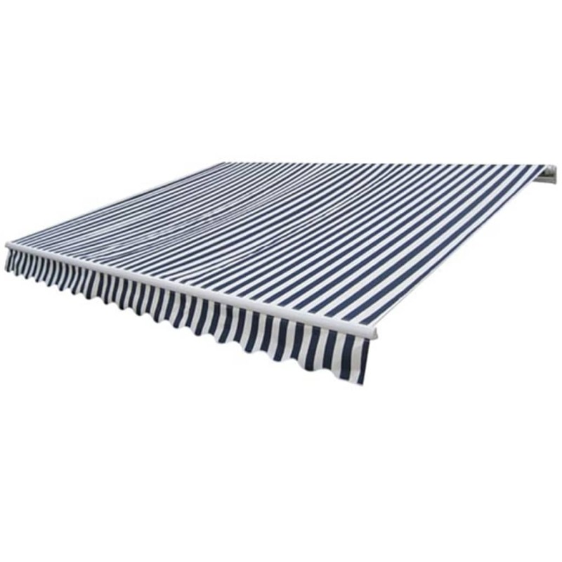 Tenda da Sole Pieghevole Motorizzata 400 cm Blu/Bianca Tenda da Sole Pieghevole Motorizzata 400 cm Blu/Bianca