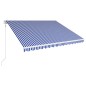 Tenda da Sole Retrattile Automatica 400x300 cm Blu e Bianca Tenda da Sole Retrattile Automatica 400x300 cm Blu e Bianca