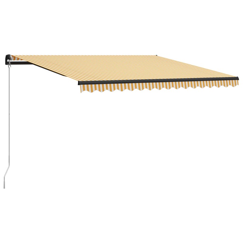 Tenda da Sole Retrattile Manuale 400x300 cm Gialla e Bianca Tenda da Sole Retrattile Manuale 400x300 cm Gialla e Bianca
