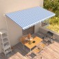 Tenda da Sole Retrattile Automatica 600x300 cm Blu e Bianca Tenda da Sole Retrattile Automatica 600x300 cm Blu e Bianca