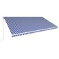 Tenda da Sole Retrattile Automatica 600x300 cm Blu e Bianca Tenda da Sole Retrattile Automatica 600x300 cm Blu e Bianca