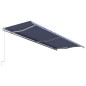 Tenda da Sole Retrattile Automatica 600x300 cm Blu e Bianca Tenda da Sole Retrattile Automatica 600x300 cm Blu e Bianca