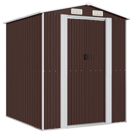 vidaXL Capanno da Giardino Marrone Scuro 192x191x223cm Acciaio Zincato