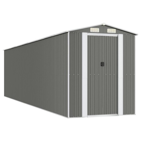 Capanno da Giardino Grigio Chiaro 192x772x223cm Acciaio Zincato