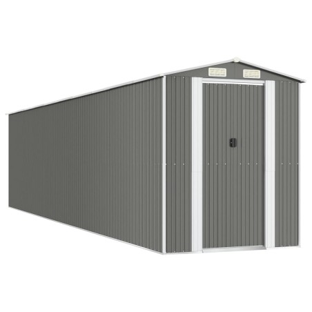 vidaXL Capanno da Giardino Grigio Chiaro 192x855x223cm Acciaio Zincato